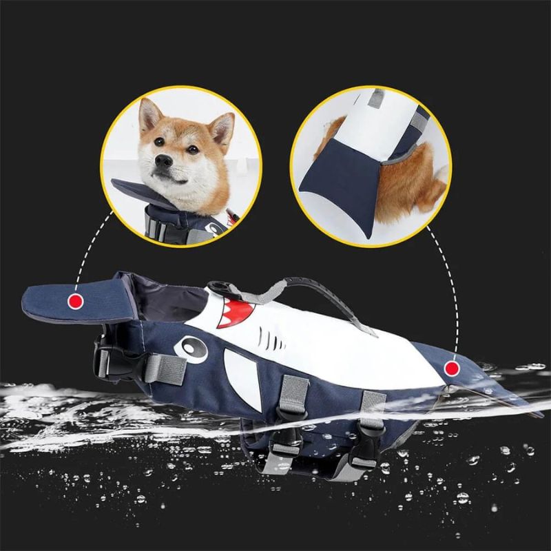 frenchie space shop shark french bulldog life jacket