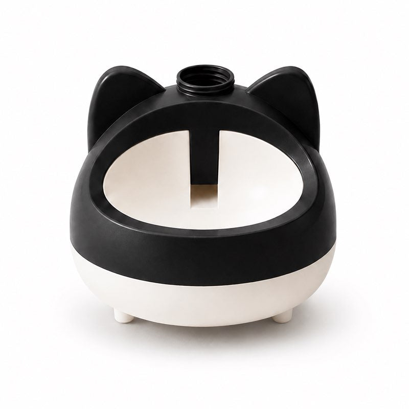 Black auto refill water bowl with bottle thread on top