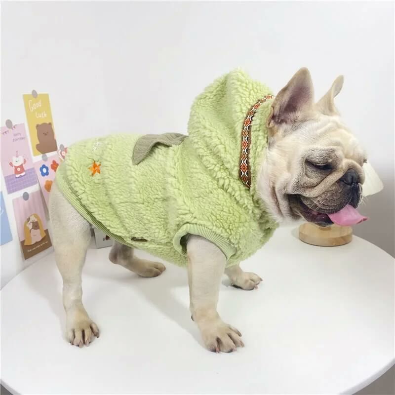 frenchie space shop beige fleece frenchie vest