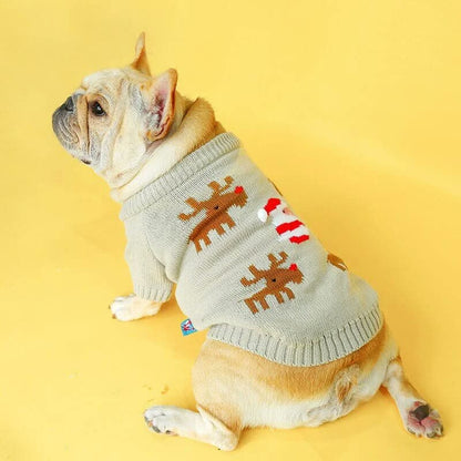 frenchie space shop christmas elk frenchie sweater