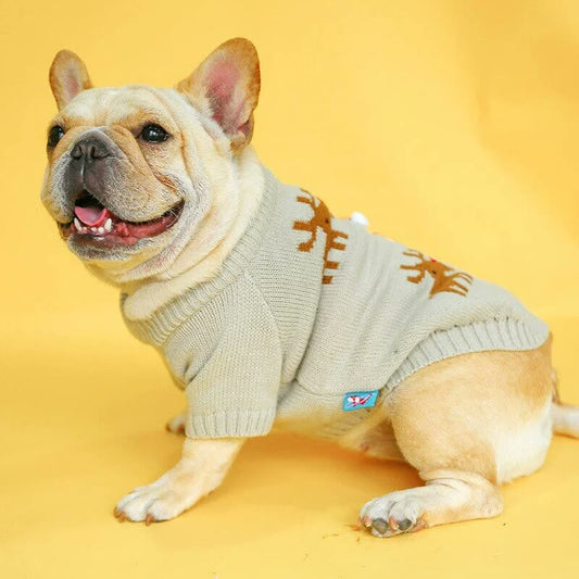 frenchie space shop christmas elk frenchie sweater