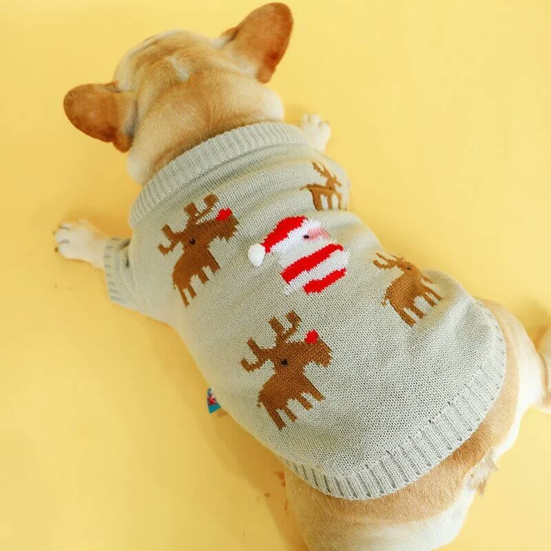 frenchie space shop christmas elk frenchie sweater