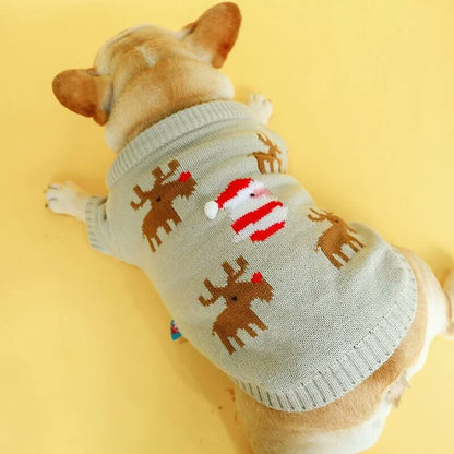 frenchie space shop christmas elk frenchie sweater