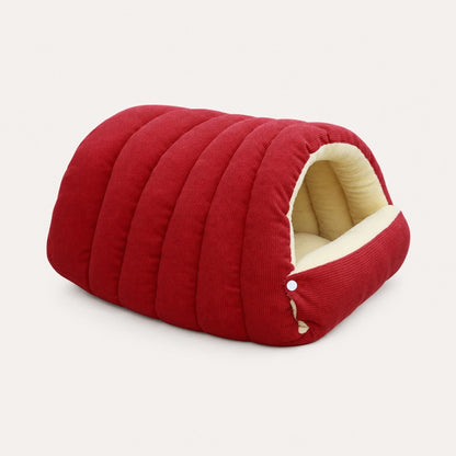 Red Corduroy Frenchie Cave Bed