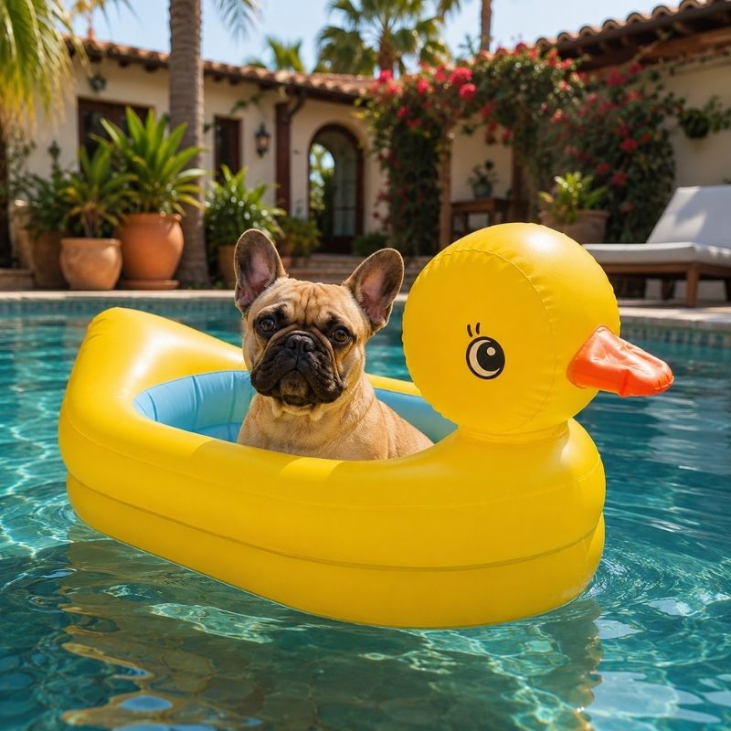 french bulldog duck float