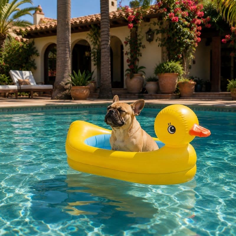 french bulldog duck float