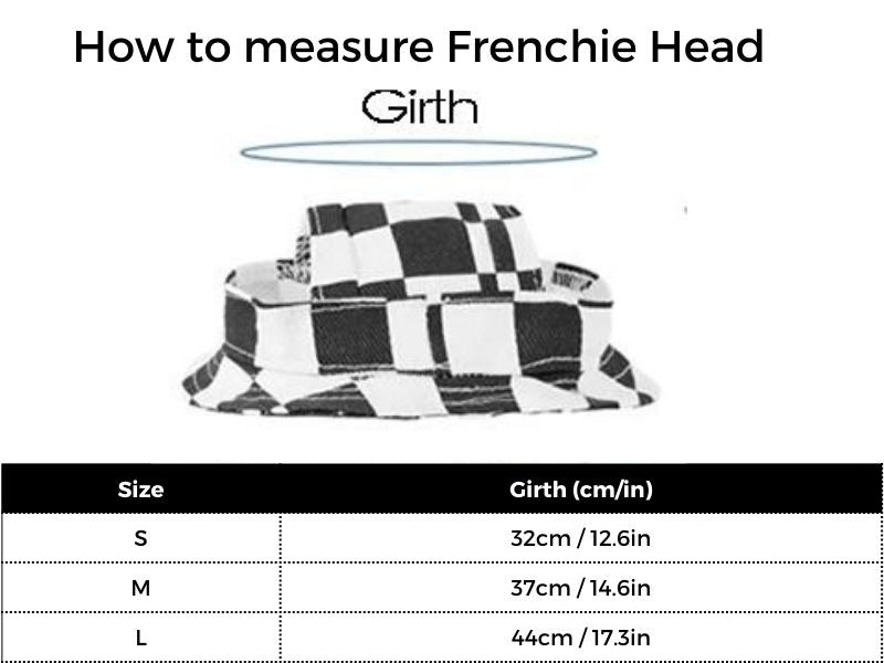 French Bulldog Fisherman Sunhat size guide