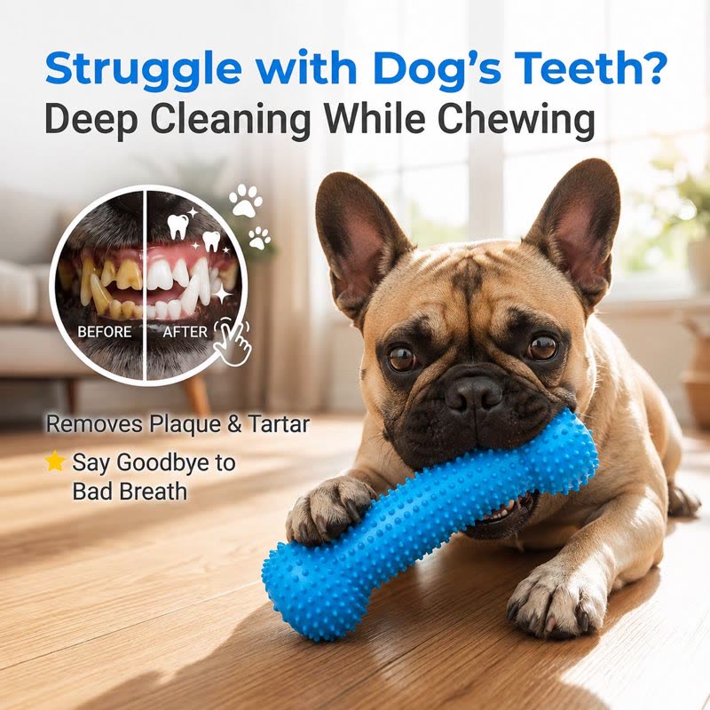 Before and after comparison of dog teeth with the dental chew stick