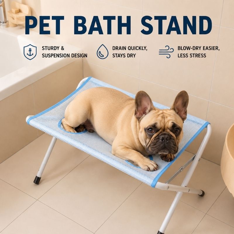 frenchie grooming hammock stand