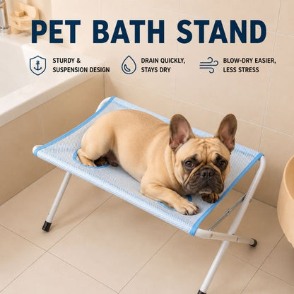 frenchie grooming hammock stand