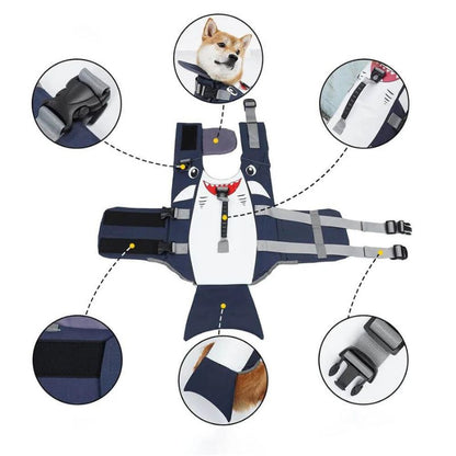 frenchie space shop shark french bulldog life jacket