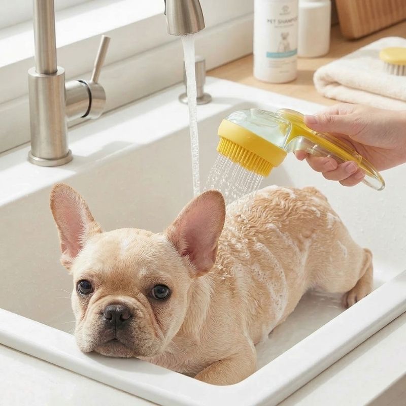 French Bulldog Bathing Brush