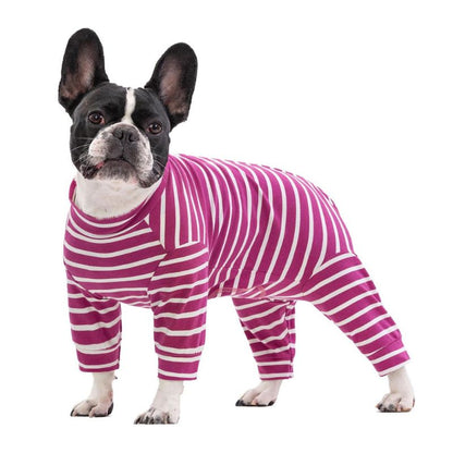 frenchie space shop striped french bulldog pajamas