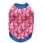 frenchie space shop pink&navy french bulldog sweater