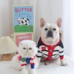 frenchie space shop striped frenchie cardigan
