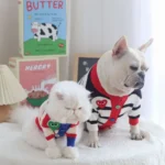 frenchie space shop striped frenchie cardigan