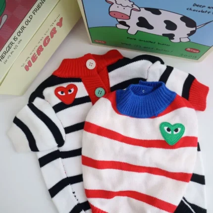 frenchie space shop striped frenchie cardigan