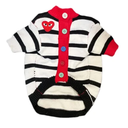 frenchie space shop striped frenchie cardigan