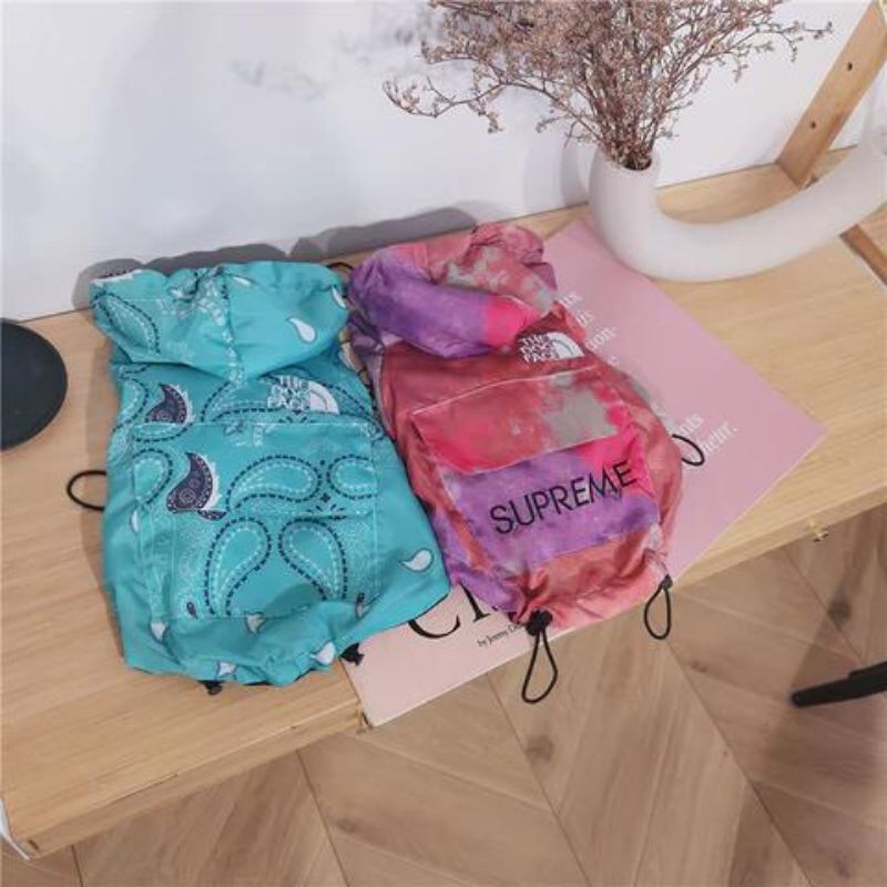 frenchie space shop tye-die windbreaker frenchie raincoat