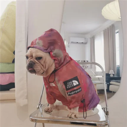 frenchie space shop tye-die windbreaker frenchie raincoat