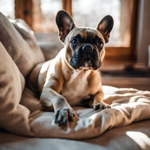fleas on french bulldog frenchie space