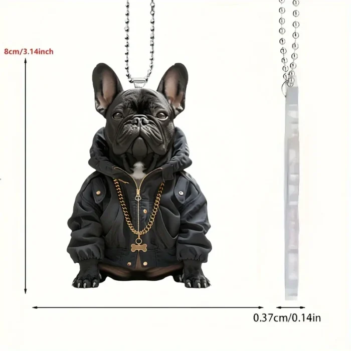 bossy french bulldog keychain