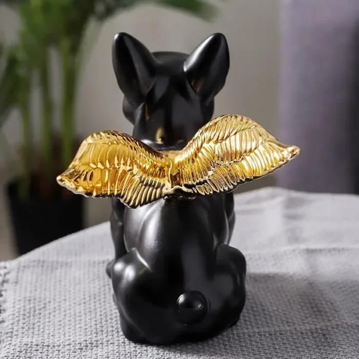 french bulldog angel statue