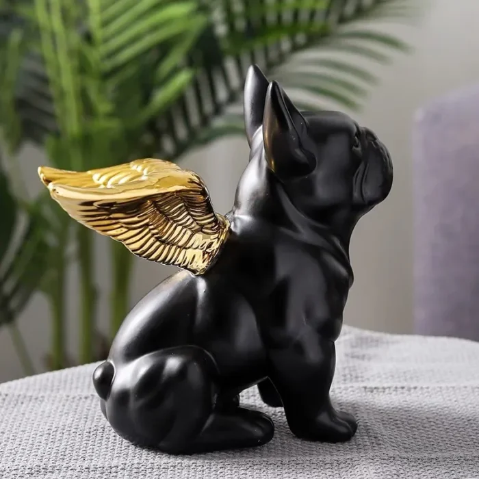 french bulldog angel statue