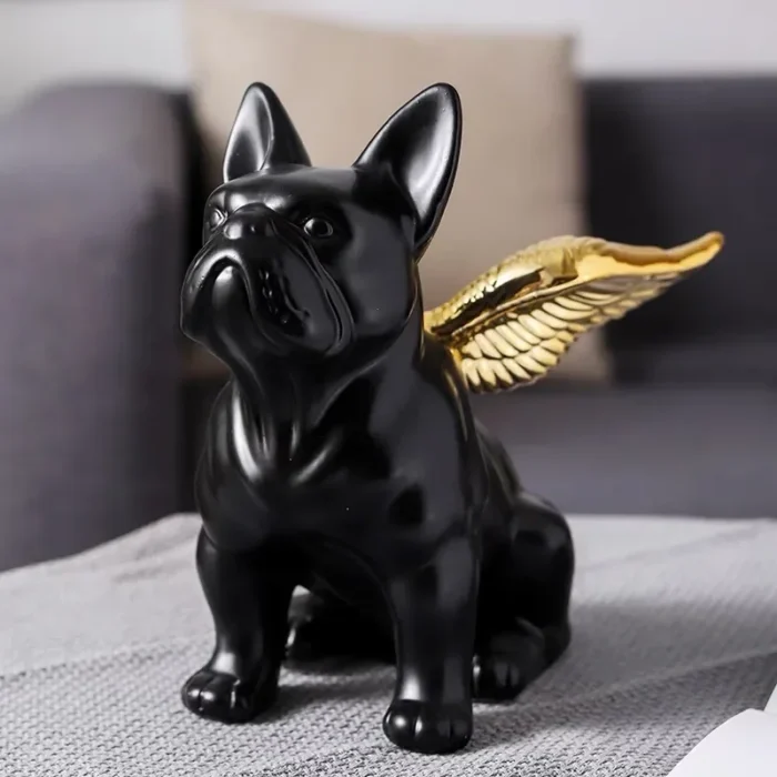 french bulldog angel statue