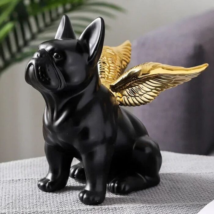 french bulldog angel statue