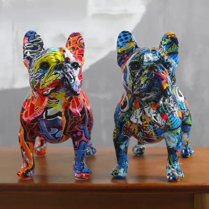 french bulldog graffiti statue