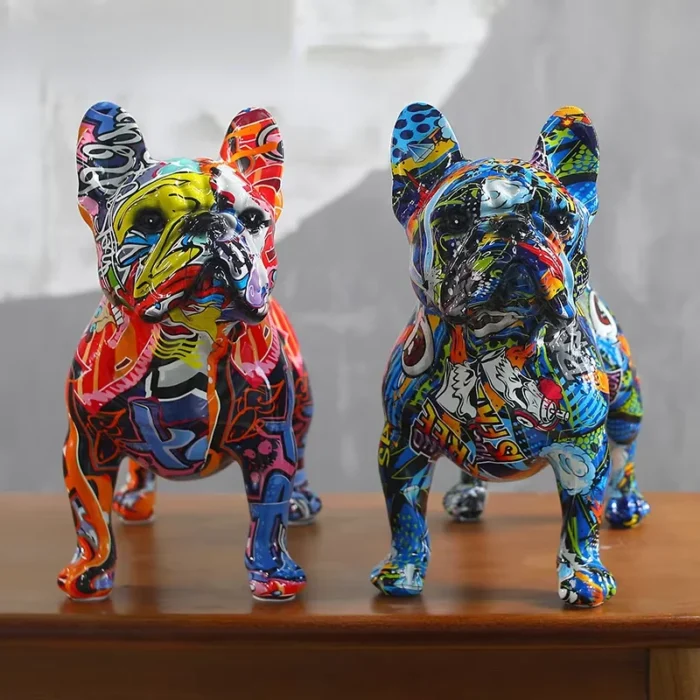 french bulldog graffiti statue