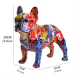 french bulldog graffiti statue