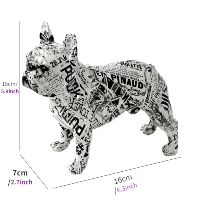 french bulldog graffiti statue
