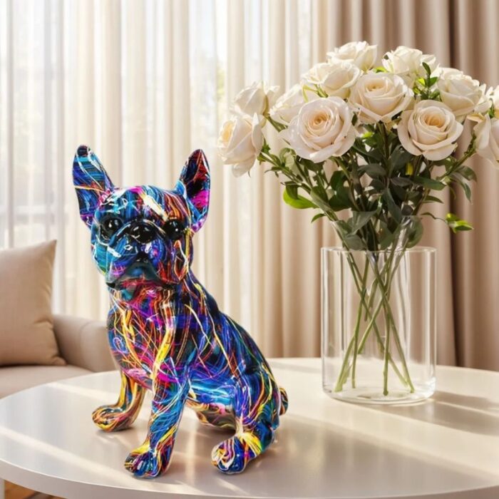french bulldog graffiti statue