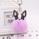 french bulldog pompom keychain