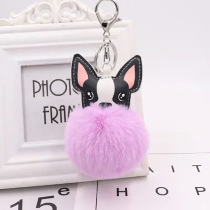 french bulldog pompom keychain