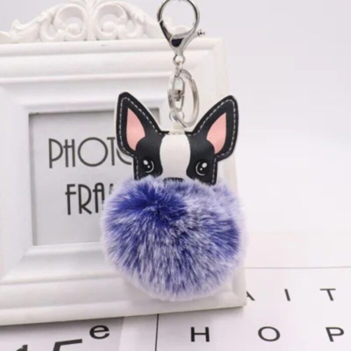 french bulldog pompom keychain