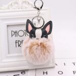 french bulldog pompom keychain