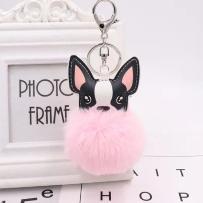 french bulldog pompom keychain