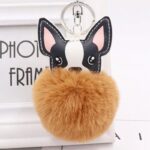 french bulldog pompom keychain