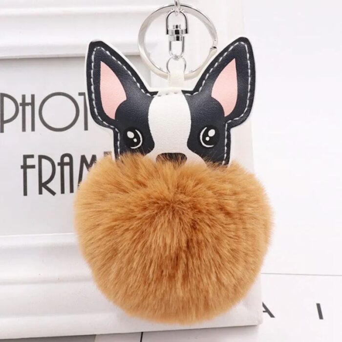 french bulldog pompom keychain