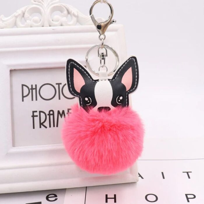 french bulldog pompom keychain