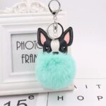 french bulldog pompom keychain