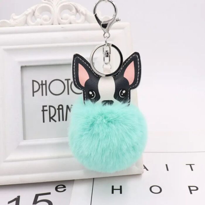 french bulldog pompom keychain