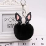 french bulldog pompom keychain