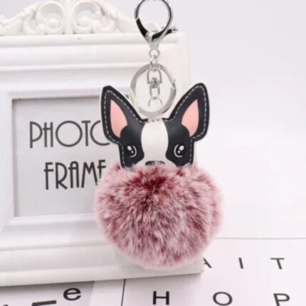 french bulldog pompom keychain