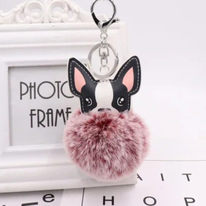 french bulldog pompom keychain