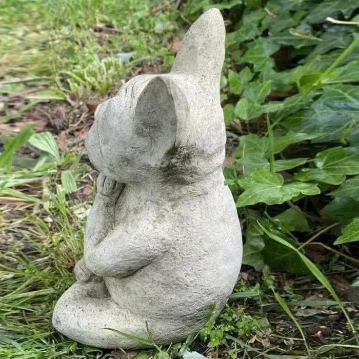 meditating french bulldog statue