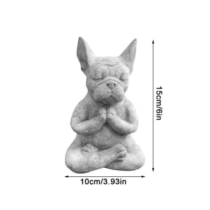 meditating french bulldog statue